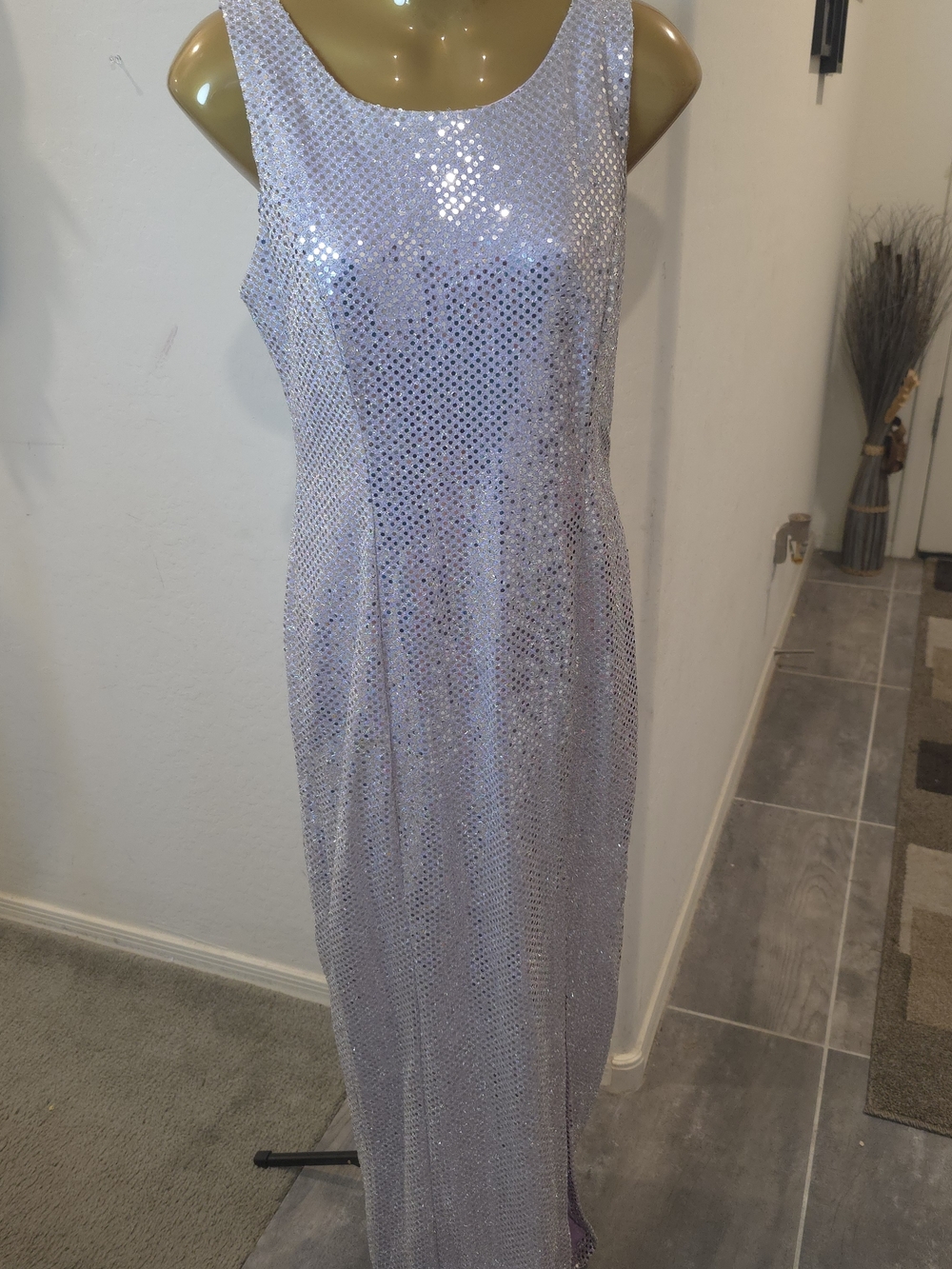 Dollar USA Sequin Sleeveless Evening Gown Light Purple Sz L Lined